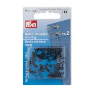 Prym Hooks & Eyes Size 2 Black Loza Wool Dublin